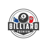 Billard- Logo minimalistisch Design Ball und Stock Symbol Illustration Vorlage vektor