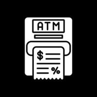 Geldautomat Maschine Glyphe invertiert Symbol Design vektor