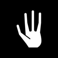 Außerirdischer Hand Glyphe invertiert Symbol Design vektor