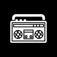 Boombox Glyphe invertiert Symbol Design vektor