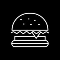 Burger schnell Essen Linie invertiert Symbol Design vektor