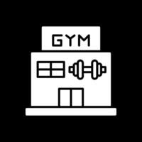 Gym glyf omvänd ikon design vektor