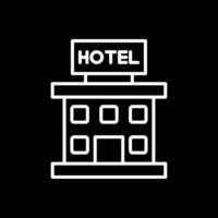 hotell linje omvänd ikon design vektor