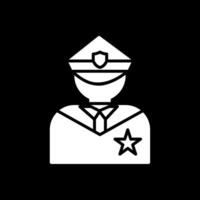 Polizei Glyphe invertiert Symbol Design vektor