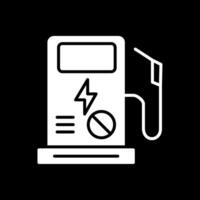 bränsle station glyf omvänd ikon design vektor