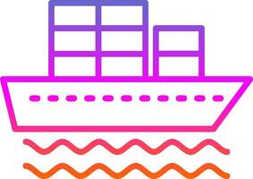 Container Schiff Linie Gradient Symbol Design vektor
