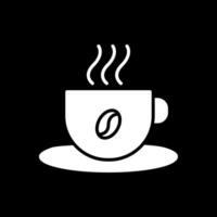 Kaffee Tasse Glyphe invertiert Symbol Design vektor
