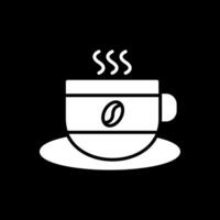 Kaffee Tasse Glyphe invertiert Symbol Design vektor