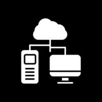 Wolke Computing Glyphe invertiert Symbol Design vektor