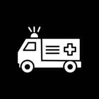 Krankenwagen Glyphe invertiert Symbol Design vektor