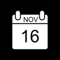 November Glyphe invertiert Symbol Design vektor