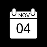 November Glyphe invertiert Symbol Design vektor