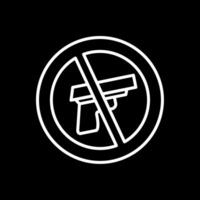 Nein Gewehr Linie invertiert Symbol Design vektor