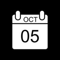 Oktober Glyphe invertiert Symbol Design vektor