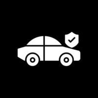Auto Versicherung Glyphe invertiert Symbol Design vektor