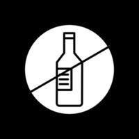 Nein Alkohol Glyphe invertiert Symbol Design vektor