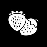 jordgubbar glyf omvänd ikon design vektor