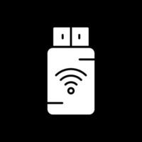 USB Stick Glyphe invertiert Symbol Design vektor