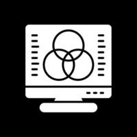 Desktop Computer Glyphe invertiert Symbol Design vektor