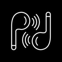 Ohrhörer Linie invertiert Symbol Design vektor