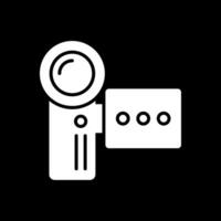 Camcorder Glyphe invertiert Symbol Design vektor