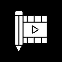 Film Bearbeitung Glyphe invertiert Symbol Design vektor