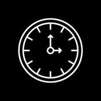 Uhr Linie invertiert Symbol Design vektor