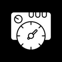 termostat glyf omvänd ikon design vektor