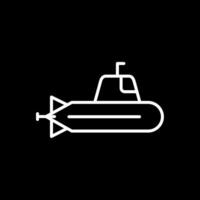 u-båt linje omvänd ikon design vektor