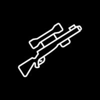 Gewehr Linie invertiert Symbol Design vektor