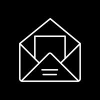 Briefumschlag Linie invertiert Symbol Design vektor