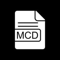 mcd fil formatera glyf omvänd ikon design vektor