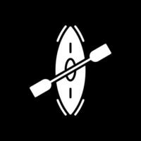 Kajak Glyphe invertiert Symbol Design vektor