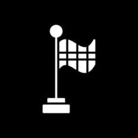 tävlings flagga glyf omvänd ikon design vektor
