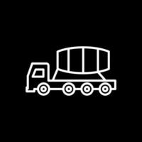 Zement LKW Linie invertiert Symbol Design vektor