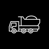 Kipper LKW Linie invertiert Symbol Design vektor