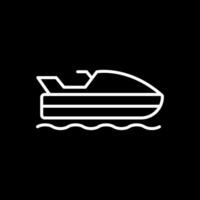 Jet Ski Linie invertiert Symbol Design vektor