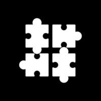 Puzzle Glyphe invertiert Symbol Design vektor