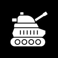 Panzer Glyphe invertiert Symbol Design vektor