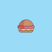 Fleisch Burger Illustration, Burger eben Illustration. vektor