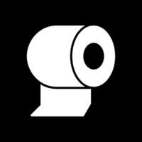 toalett papper glyf omvänd ikon design vektor