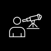 astronom linje omvänd ikon design vektor