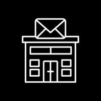 Post Büro Linie invertiert Symbol Design vektor