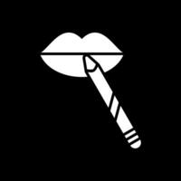 Lippe bilden Glyphe invertiert Symbol Design vektor