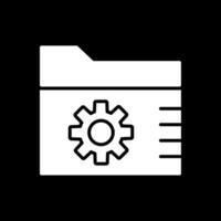 Mappe Glyphe invertiert Symbol Design vektor