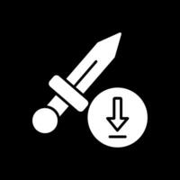 vapen glyf omvänd ikon design vektor