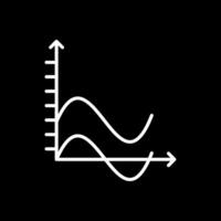 Welle Diagramm Linie invertiert Symbol Design vektor