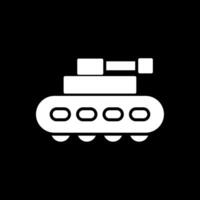 Panzer Glyphe invertiert Symbol Design vektor