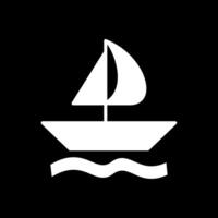segling glyf omvänd ikon design vektor