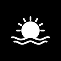 Sonnenaufgang Glyphe invertiert Symbol Design vektor